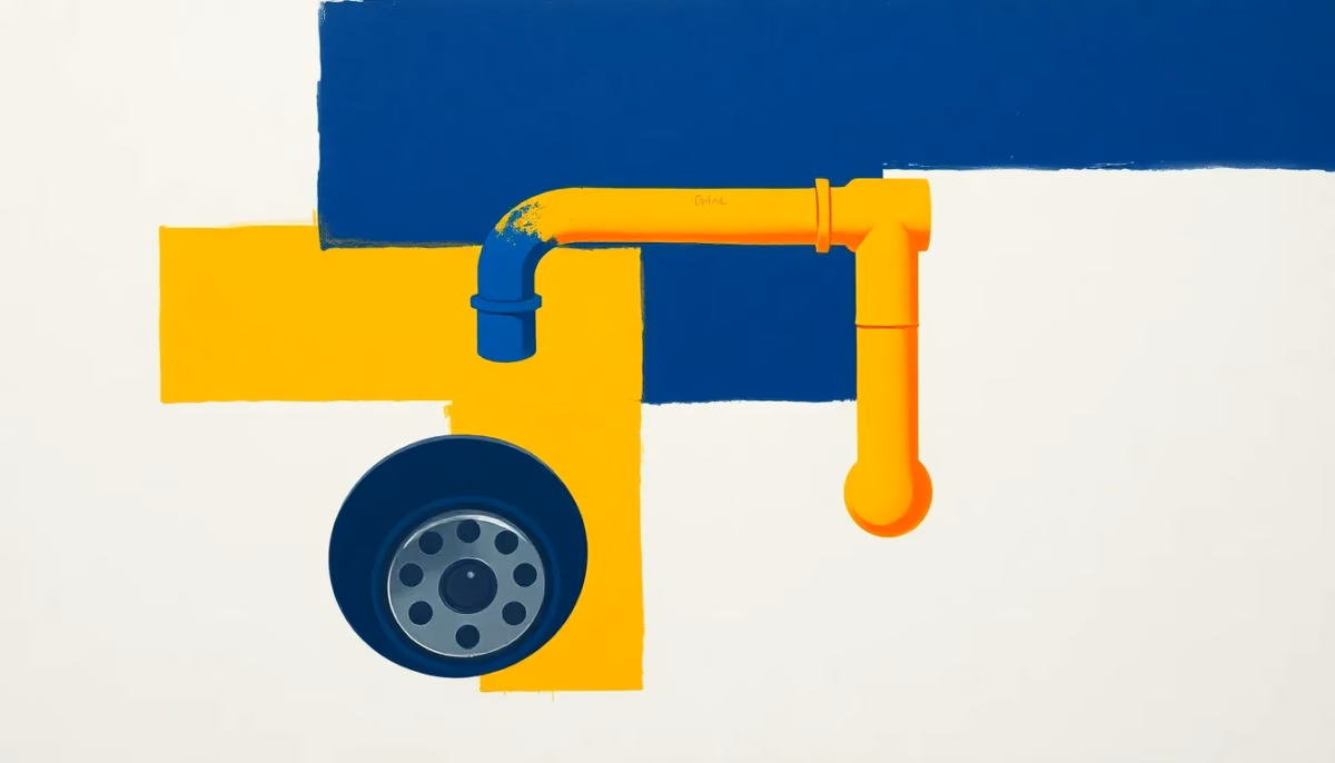 Minimalist flat lay photography of a plumbing drain auger (furet de plomberie) on a clean white background. The coiled metal spiral cable and handle are clearly visible. Soft studio lighting, subtle shadows, high contrast, centered composition. No text, no humans.