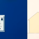 A close-up photograph of a modern electrical panel in a French rural home, with a clearly visible Surge Protective Device (SPD) installed. The panel is neat, with labeled circuit breakers and wires. Soft natural light, clean installation, realistic textures. Focus on the SPD module, emphasizing safety and protection. No people, no text overlay.