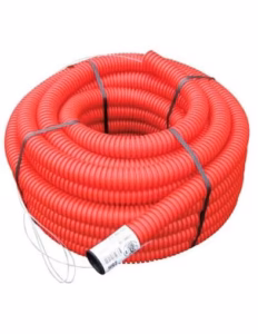 Tube TPC annelé rouge Ø25 mm