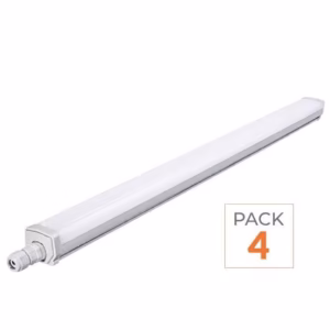 Réglette LED étanche IP65 4FT 36W 4000K ComLED ; Luminaire LED Triproof anti-vapeur ComLED ; LED Wraparound 4FT 3 CCT ComLED ; Réglette LED Silumen 60-90 cm