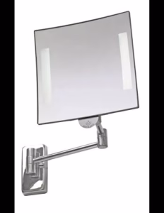 Miroir grossissant lumineux carré 330x330 mm - réf. 3563390055809 | Miroir grossissant lumineux rond Ø224 mm - réf. 3563390055823 | Spot LED encastrable IP65 | Réglette LED IP44 avec interrupteur intégré
