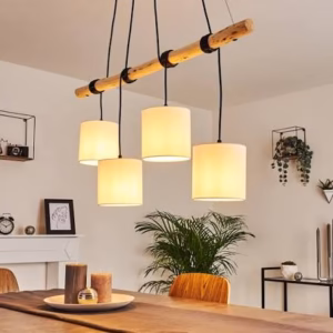 Suspension Betsele bois clair/noir
