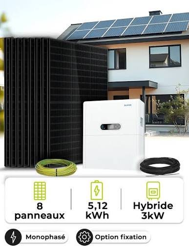 kit solaire autonome 3 kWc avec batteries LiFePO4