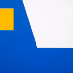 Suprematist abstract painting in the style of Kazimir Malevich featuring a wall-mounted electric vehicle charging station with a thick coiled charging cable and a geometric car silhouette. Minimalist composition of bold navy blue and vibrant yellow geometric shapes on a stark white background. Flat textures, sharp edges, avant-garde electrical concept. No humans, no text overlay.