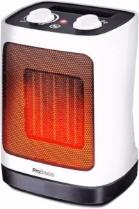 Radiateur soufflant céramique 2 000 W avec thermostat et arrêt anti-basculement ; Multiprise parafoudre avec protection contre les surcharges ; Détecteur de fumée NF EN 14604 ; Radiateur à accumulation dynamique compact 2 000 W